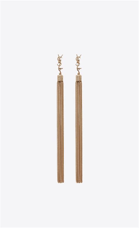 ysl mini tassel earrings in gold brass|Saint Laurent.